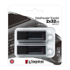 Kingston DataTraveler Exodia 32 GB x 2 2 USB 3.2 Gen 1 hinta ja tiedot | Muistitikut | hobbyhall.fi