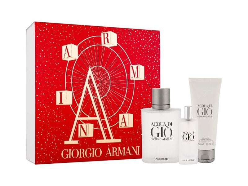 Giorgio Armani Acqua di Gio Pour Homme - Setti Miehille EDT, 100 ml + EDT, 15 ml + suihkugeeli, 75 ml