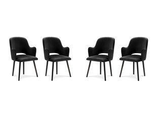 4-tuolisetti Milo Casa Laelia, musta hinta ja tiedot | Milo Casa Keittiön kalusteet | hobbyhall.fi