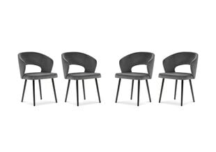 4-tuolin setti Windsor and Co Elpis, tummanharmaa hinta ja tiedot | Ruokapöydän tuolit | hobbyhall.fi