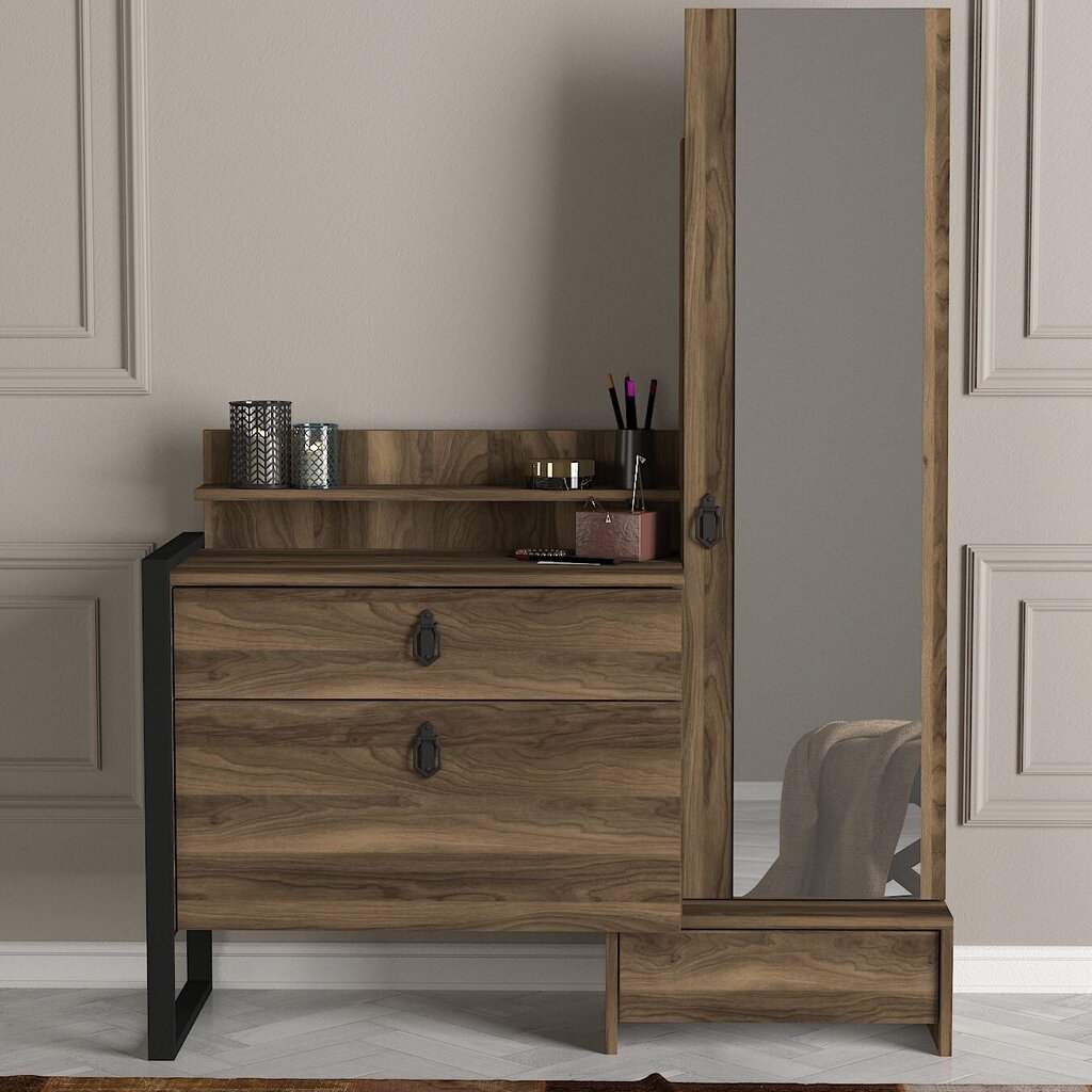Peilipöytä peilillä Kalune Design Lost, ruskea hinta ja tiedot | Peilipöydät | hobbyhall.fi