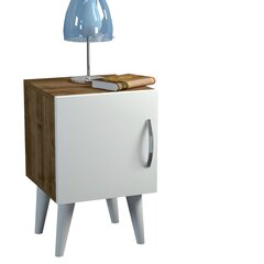Yöpöytä Kalune Design 731(II), 55 cm, valkoinen/ruskea hinta ja tiedot | Yöpöydät | hobbyhall.fi