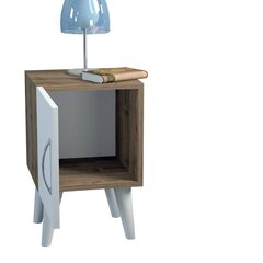 Yöpöytä Kalune Design 731(II), 55 cm, valkoinen/ruskea hinta ja tiedot | Yöpöydät | hobbyhall.fi