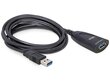 Delock USB 3.0 jatkojohto 5M musta hinta ja tiedot | Kaapelit ja adapterit | hobbyhall.fi