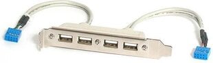 StarTech 4 USB 2.0 ports (USBPLATE4) hinta ja tiedot | Koteloiden lisätarvikkeet | hobbyhall.fi