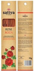 Ruusuntuoksuiset suitsukkeet Sattva Ayurveda Rose, 15 kpl hinta ja tiedot | Huonetuoksut | hobbyhall.fi