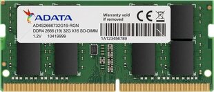 ADATA Premier, 32 Gt, DDR4, 3200 MHz (CL22 AD4S320032G22-SGN) hinta ja tiedot | Muisti (RAM) | hobbyhall.fi