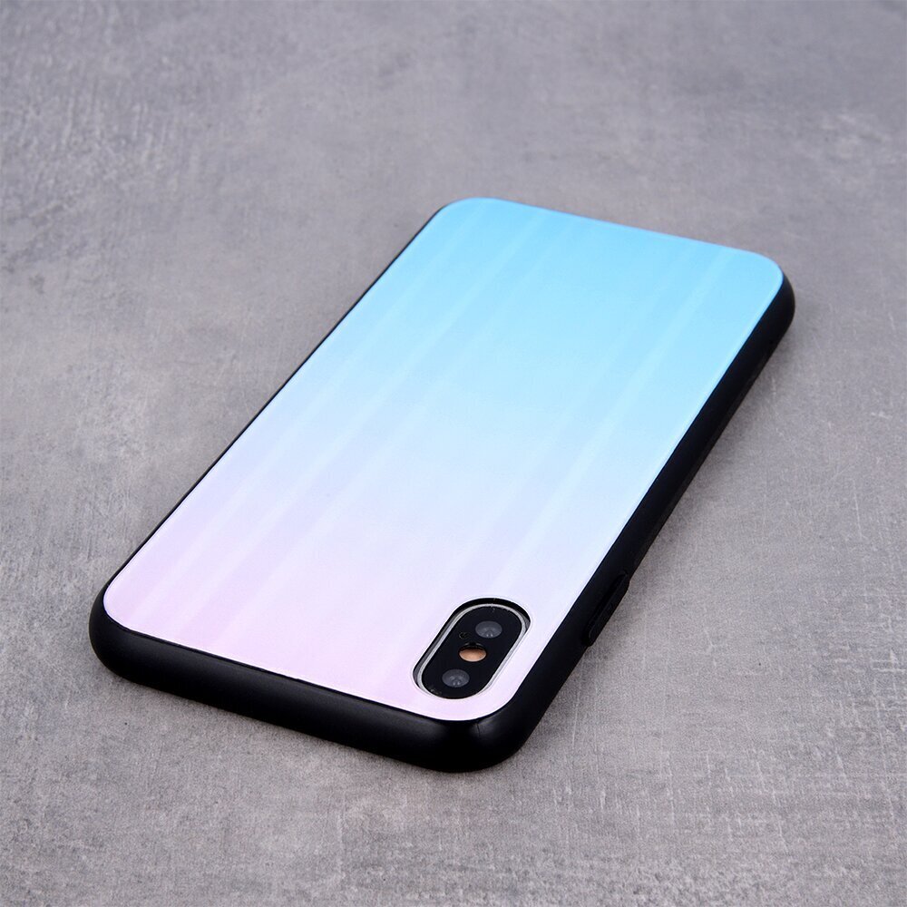 Aurora Glass case for Samsung Galaxy A22 4G blue-pink hinta ja tiedot | Puhelimen kuoret ja kotelot | hobbyhall.fi