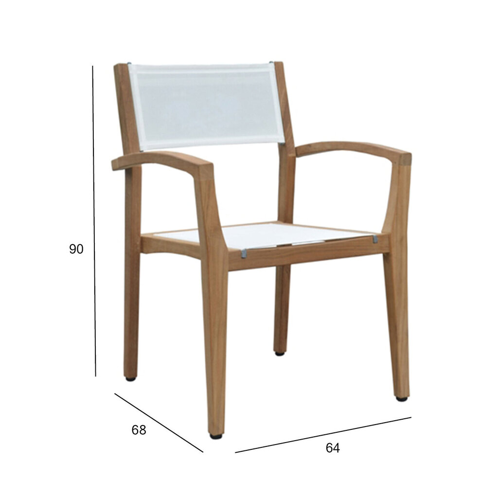 Tuoli MALDIVE 62x62xH91cm, valkoinen hinta ja tiedot | Puutarhatuolit | hobbyhall.fi