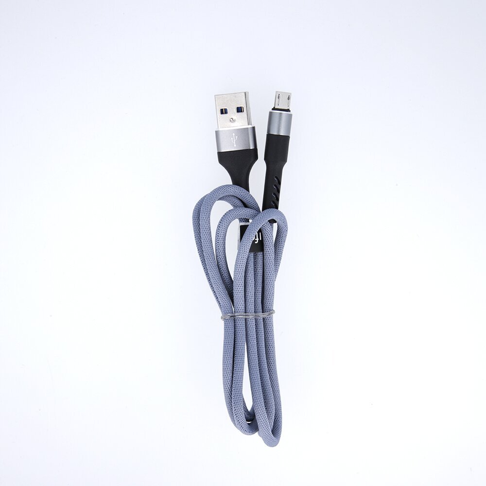 Maxlife MXUC-01 cable USB - microUSB 1,0 m 2A grey nylon hinta ja tiedot | Puhelinkaapelit | hobbyhall.fi