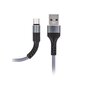 Maxlife MXUC-01 cable USB - microUSB 1,0 m 2A grey nylon hinta ja tiedot | Puhelinkaapelit | hobbyhall.fi