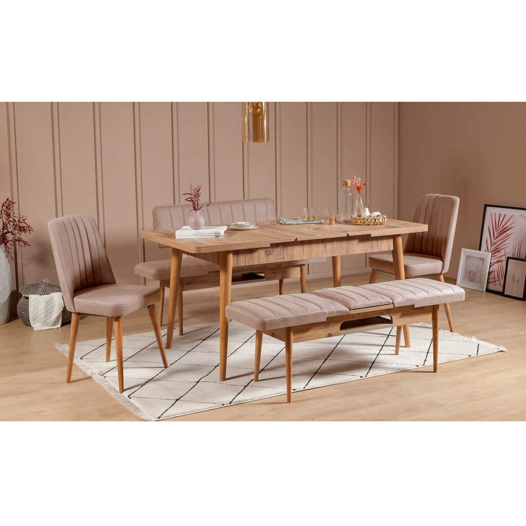 Ruokapöydän tuoli Kalune Design 869, beige hinta ja tiedot | Ruokapöydän tuolit | hobbyhall.fi