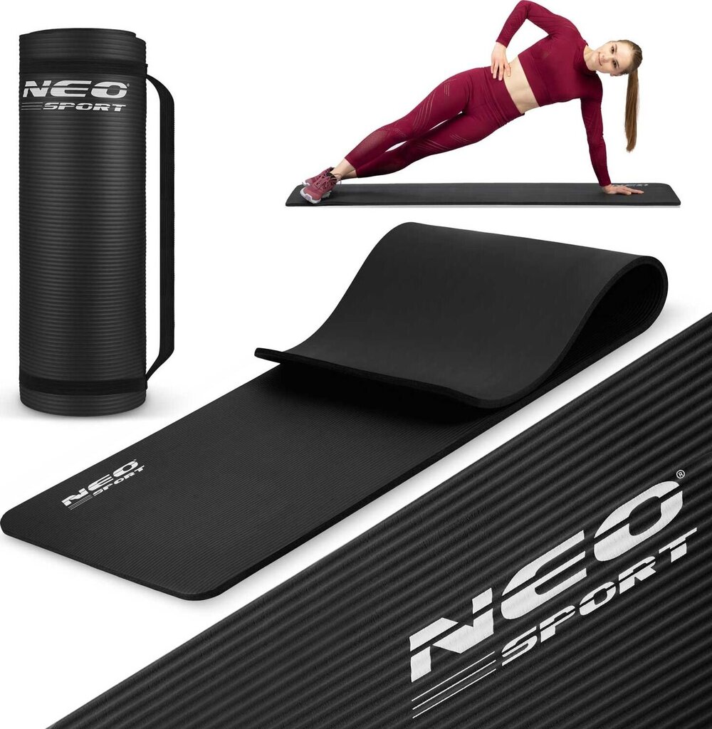 Treenimatto Neo-Sport NS-923, 183x60x1,5 cm, musta hinta ja tiedot | Joogamatot | hobbyhall.fi