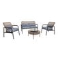 Puutarhakalusteet SARRAN sohva, 2 tuolia, pöytä, 123x73xH81cm, 63x73xH81cm, 64.5xH34cm, teräsrunko, muovia hinta ja tiedot | Puutarhakalusteet | hobbyhall.fi