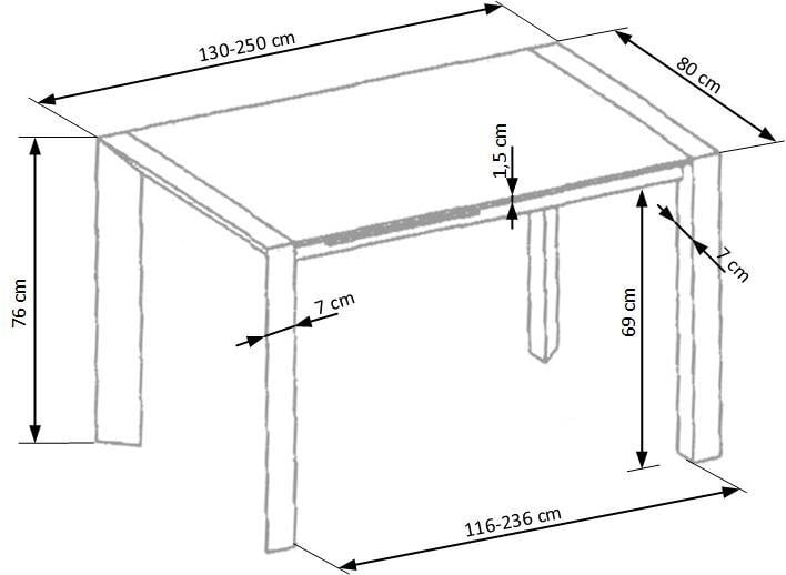 Ruokapöytä Stanford XL hinta ja tiedot | Ruokapöydät | hobbyhall.fi