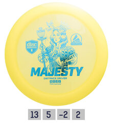 Frisbeegolf frisbee Distance Driver MAJESTY Active Premium Yellow hinta ja tiedot | Frisbeegolf | hobbyhall.fi