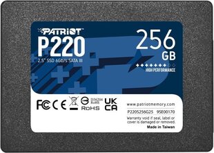 Patriot P220, 256 Gt (P220S256G25) hinta ja tiedot | Kovalevyt | hobbyhall.fi