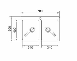 Pesuallas Pyramis 78x50 2B 070053201 hinta ja tiedot | Keittiöaltaat | hobbyhall.fi