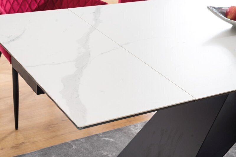 Ruokapöytä jatkettava Signal Meble Westin II 160 cm, valkoinen/musta hinta ja tiedot | Ruokapöydät | hobbyhall.fi