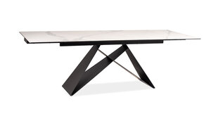 Ruokapöytä Signal Meble Westin II 160 cm, valkoinen/musta hinta ja tiedot | Ruokapöydät | hobbyhall.fi