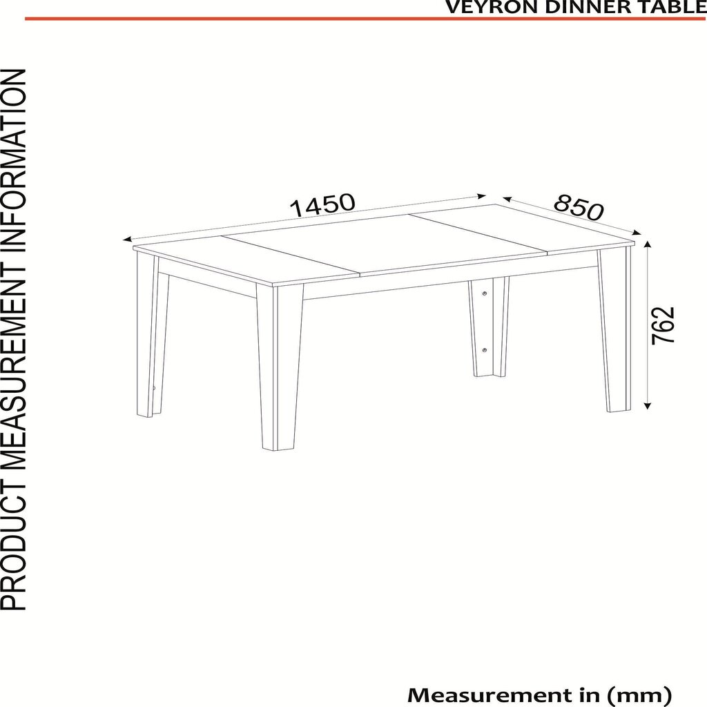 Ruokapöytä Kalune Design Veyron, musta/kulta hinta ja tiedot | Ruokapöydät | hobbyhall.fi