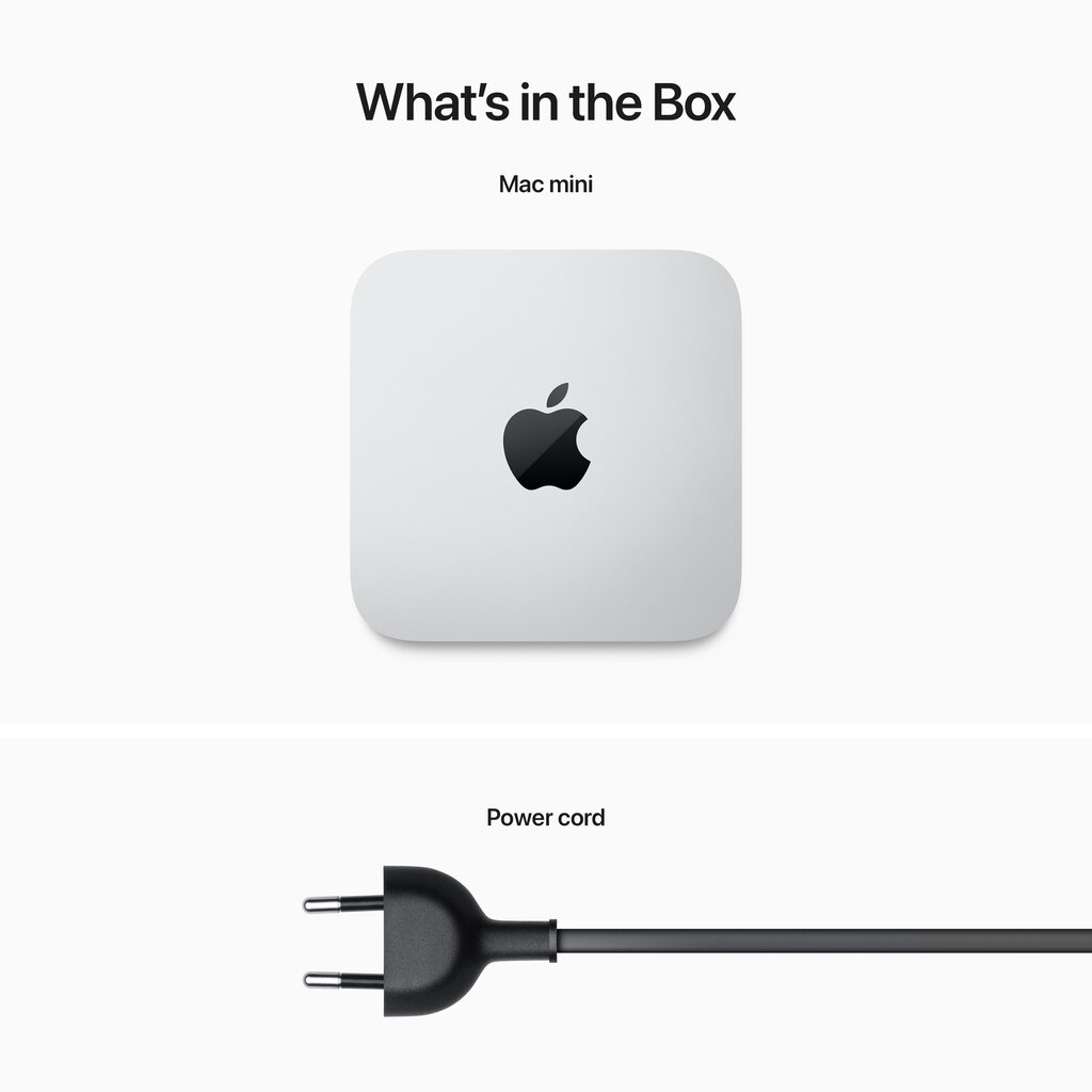 Mac mini: Apple M2 chip with 8‑core CPU and 10‑core GPU, 512GB SSD MMFK3ZE/A hinta ja tiedot | Pöytätietokoneet | hobbyhall.fi