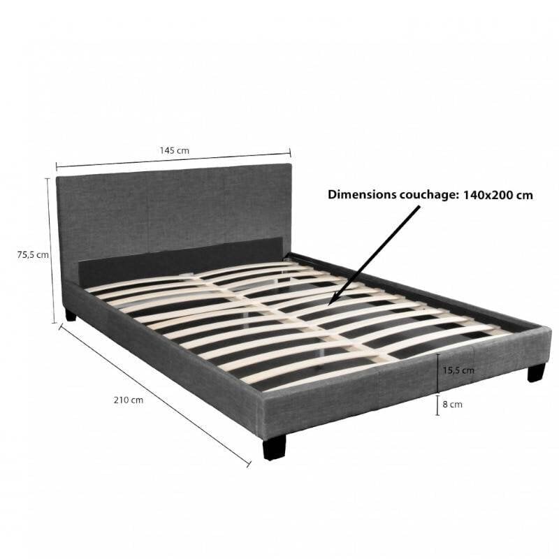 DUBLIN 0311-50Z 140 cm X 200 CM TUMMANHARMAAN VÄRINEN SÄNKY hinta ja tiedot | Sängyt | hobbyhall.fi
