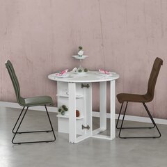 Laajennettava pöytä Kalune Design Middle, valkoinen hinta ja tiedot | Ruokapöydät | hobbyhall.fi