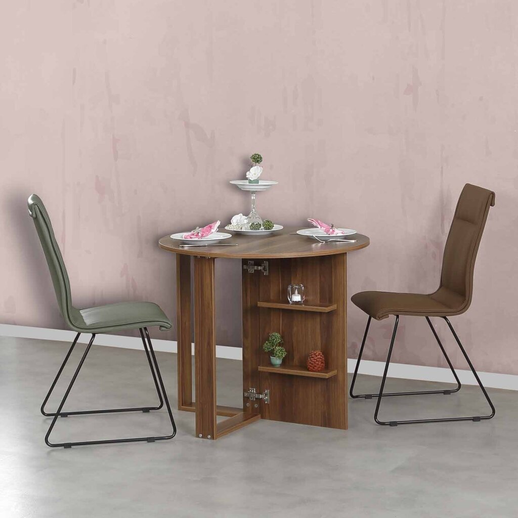 Laajennettava pöytä Kalune Design Middle, tummanruskea hinta ja tiedot | Ruokapöydät | hobbyhall.fi