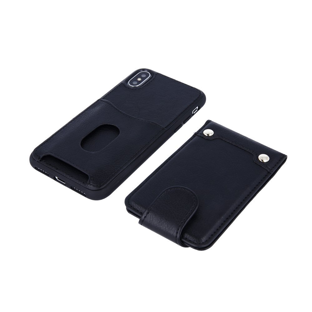 Mocco Smart Wallet Eco Leather Case - Card Holder For Apple iPhone 7 / iPhone 8 Black hinta ja tiedot | Puhelimen kuoret ja kotelot | hobbyhall.fi