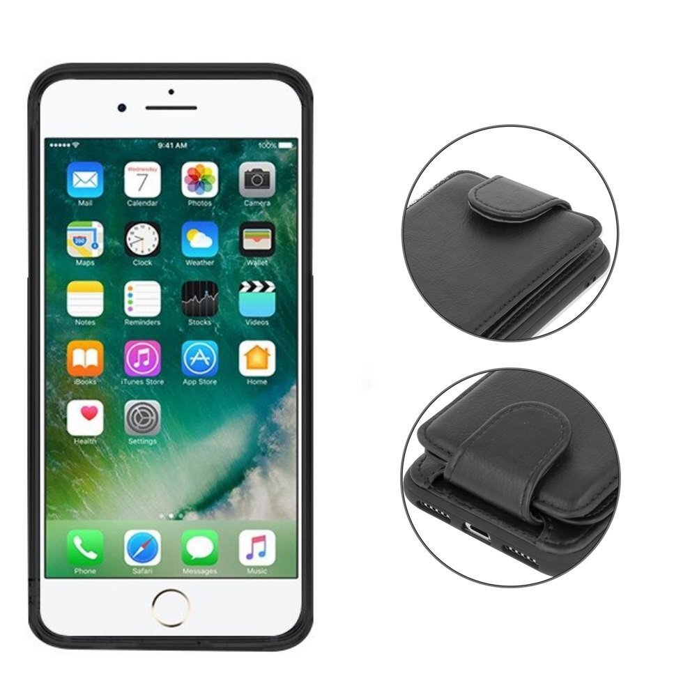 Mocco Smart Wallet Eco Leather Case - Card Holder For Apple iPhone 7 / iPhone 8 Black hinta ja tiedot | Puhelimen kuoret ja kotelot | hobbyhall.fi