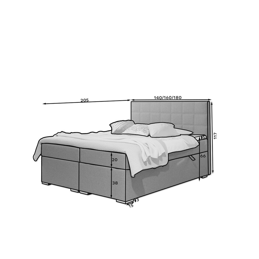 Alicie sänky 160X200 cm, ruskea hinta ja tiedot | Sängyt | hobbyhall.fi
