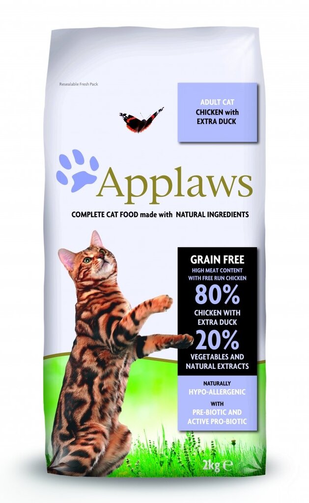 Kissan kuivaruoka Applaws Dry Cat kanaa ja ankkaa, 400 g hinta ja tiedot | Kissan kuivaruoka | hobbyhall.fi
