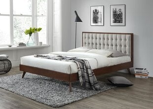Solomo sänky, 160 x 200 cm, beige/pähkinä hinta ja tiedot | Sängyt | hobbyhall.fi