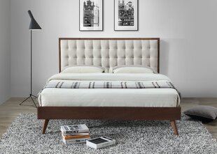 Solomo sänky, 160 x 200 cm, beige/pähkinä hinta ja tiedot | Sängyt | hobbyhall.fi