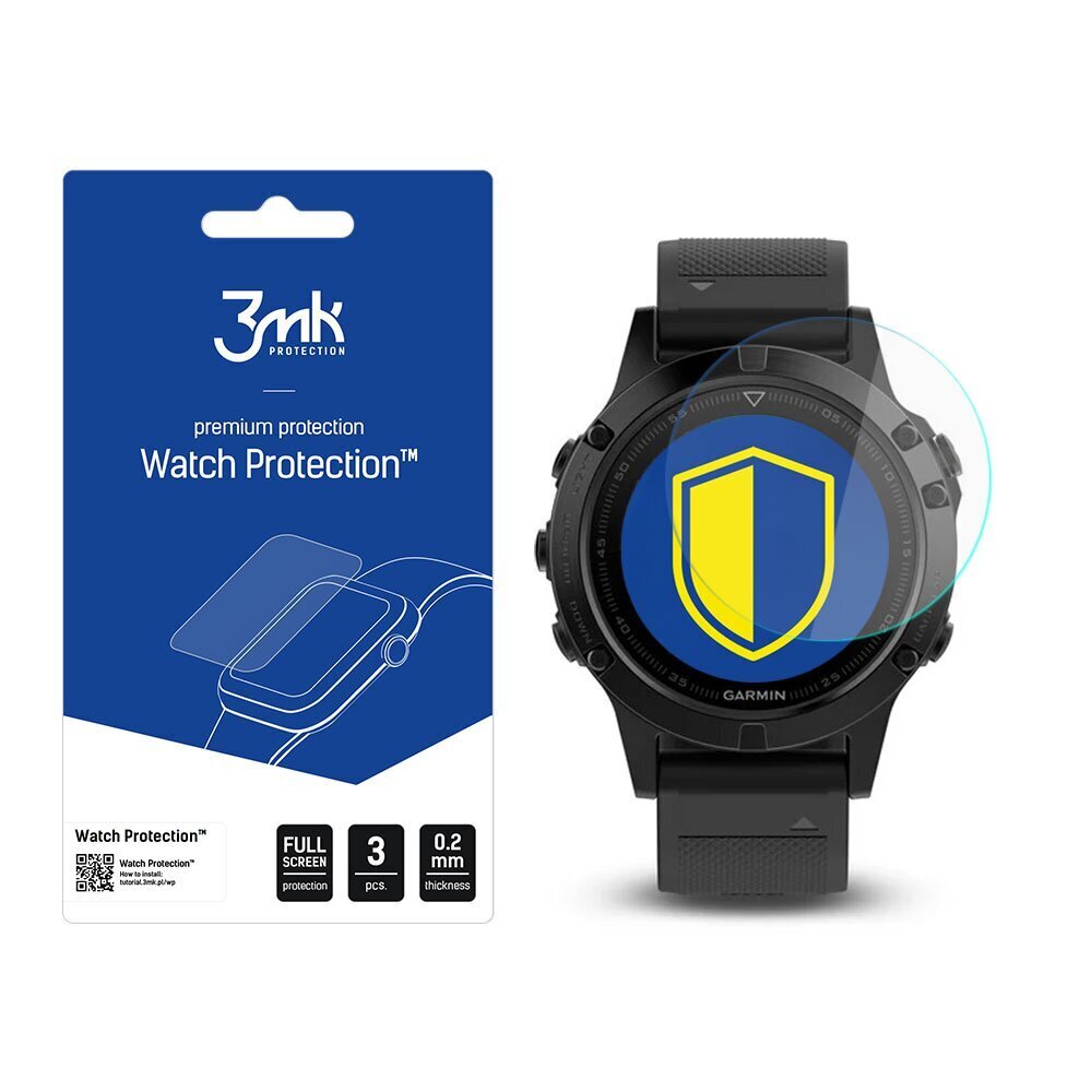 Garmin Fenix 5 47 mm - 3mk Watch Protection™ v. FlexibleGlass Lite näytönsuoja hinta ja tiedot | Älykellojen ja aktiivisuusrannekkeiden lisätarvikkeet | hobbyhall.fi