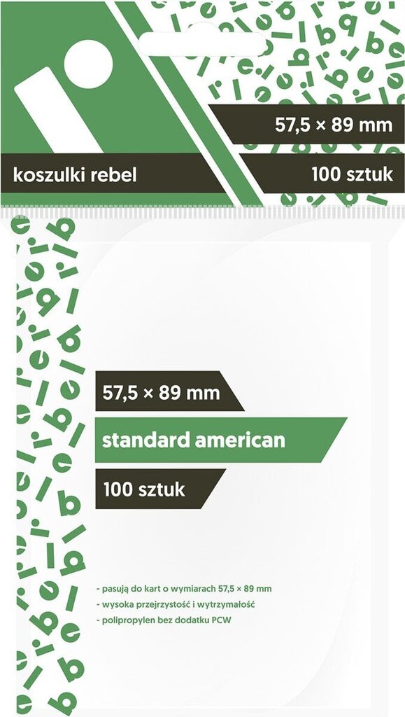 Korttikotelo Rebel Sleeves - American Standard, 57.5x89mm, 100 kpl hinta ja tiedot | Lautapelit ja älypelit | hobbyhall.fi