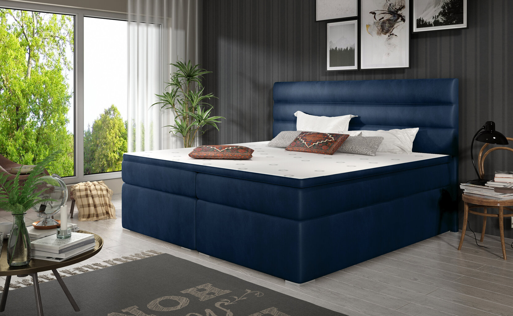 Sänky NORE Softy 140x200 cm, tummansininen hinta ja tiedot | Sängyt | hobbyhall.fi