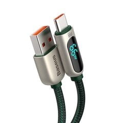 Baseus Display Cable USB to Type-C, 66W, 2m (green) hinta ja tiedot | Puhelinkaapelit | hobbyhall.fi