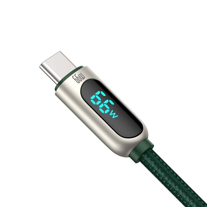 Baseus Display Cable USB to Type-C, 66W, 2m (green) hinta ja tiedot | Puhelinkaapelit | hobbyhall.fi