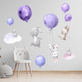 Seinätarra - Puput ja violetit ilmapallot