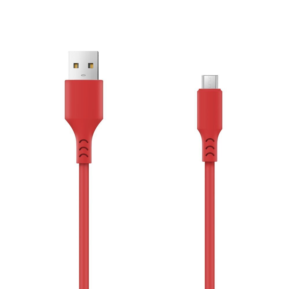 Setty cable USB- microUSB 1,0 m 2A red hinta ja tiedot | Puhelinkaapelit | hobbyhall.fi