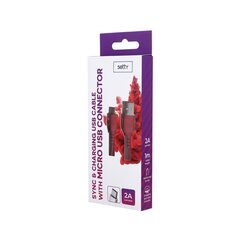 Setty cable USB- microUSB 1,0 m 2A red hinta ja tiedot | Puhelinkaapelit | hobbyhall.fi