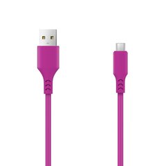 Setty cable USB- microUSB 1,0 m 2A magenta hinta ja tiedot | Puhelinkaapelit | hobbyhall.fi