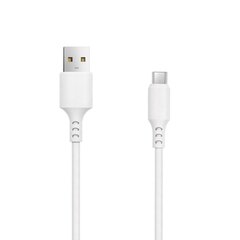 Setty cable USB - microUSB 1,0 m 2A white NEW hinta ja tiedot | Puhelinkaapelit | hobbyhall.fi