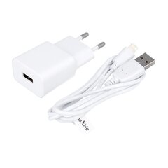 Maxlife MXTC-01 -laturi 1x USB 2.1A valkoinen + Lightning-kaapeli hinta ja tiedot | Puhelimen laturit | hobbyhall.fi