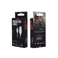 Maxlife cable USB - microUSB 1,0 m 2A musta hinta ja tiedot | Puhelinkaapelit | hobbyhall.fi