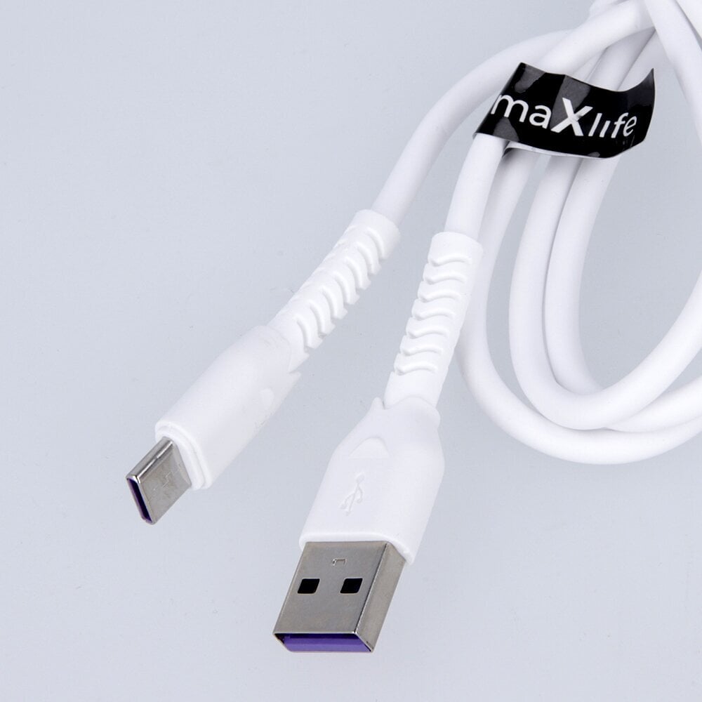 Maxlife MXUC-04 kaapeli USB - Lightning 1,0 m 3A, valkoinen hinta ja tiedot | Puhelinkaapelit | hobbyhall.fi