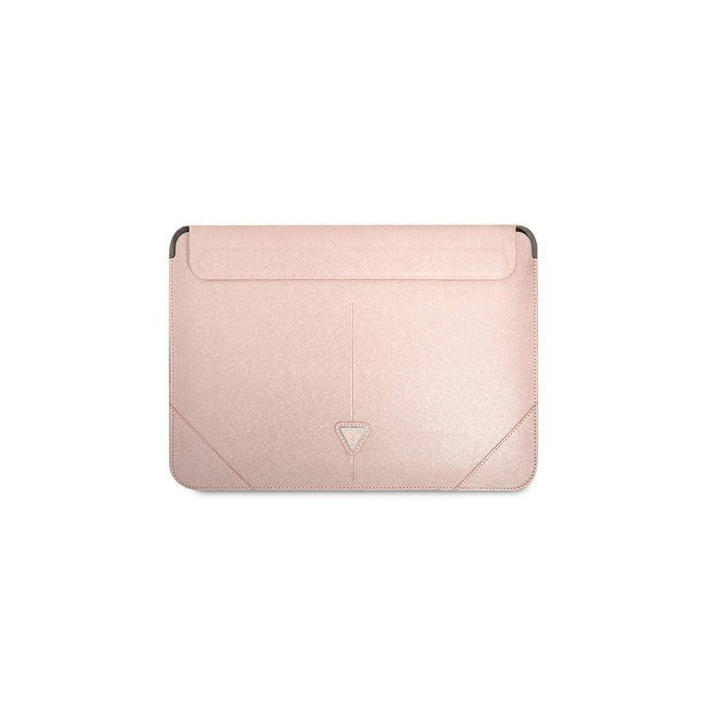 Guess sleeve GUCS14PSATLP 14” pink Saffiano Triangle hinta ja tiedot | Tietokonelaukut | hobbyhall.fi