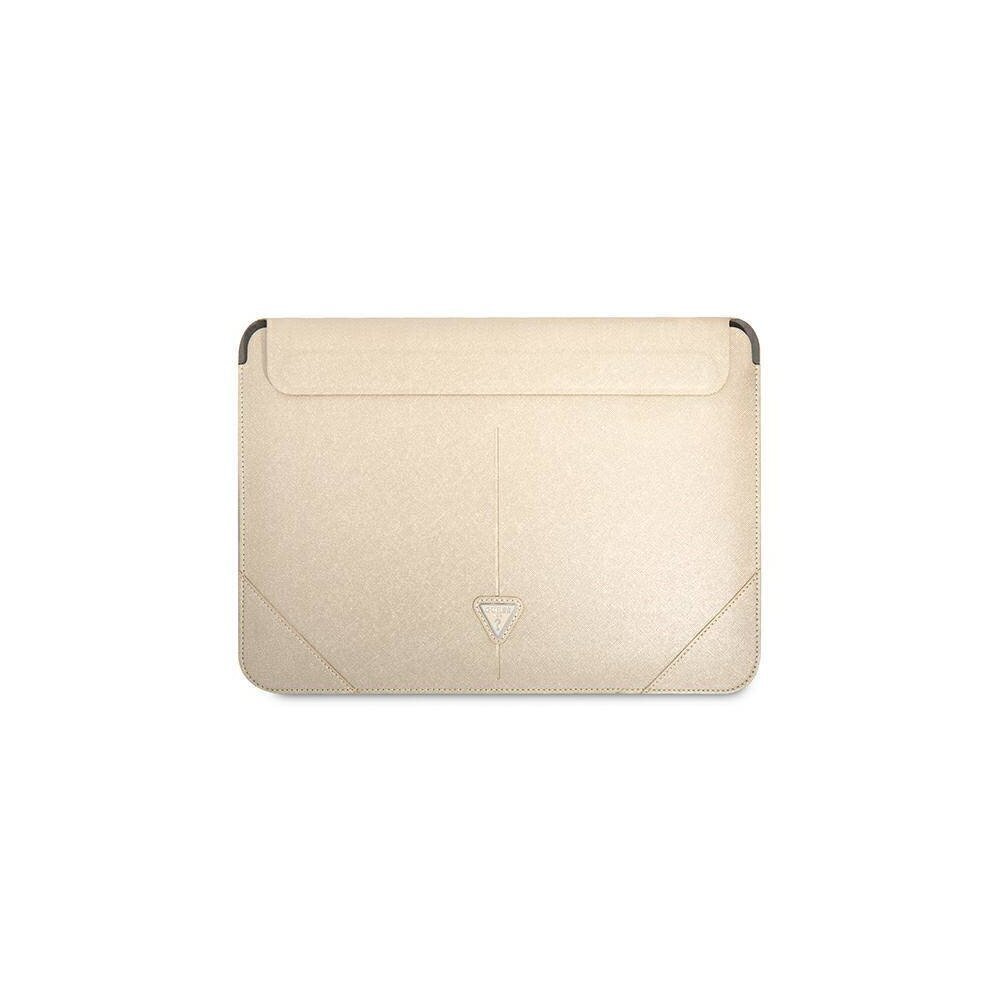 Guess sleeve GUCS16PSATLE 16” beige Saffiano Triangle hinta ja tiedot | Tietokonelaukut | hobbyhall.fi